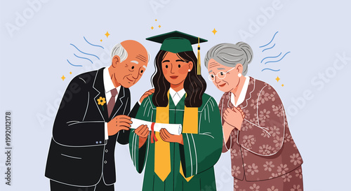 Graduation, diploma, happy family, proud relatives, graduation day