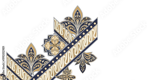 Decorative gold and black design element.