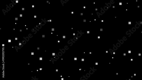 Dynamic abstract particle animation with glowing dots in dark space