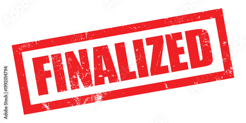 A red stamp with the word FINALIZED on a white background
