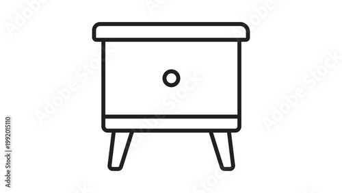 Tableau sur toile Minimalist Nightstand Vector Icon with Editable Stroke