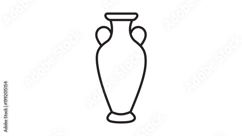 Fotografía Minimalist Pottery Urn and Ancient Greek Amphora Vector Icon Illustration with Editable Stroke