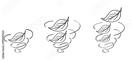 Cartoon falling leaves, autumn siskin. Autumn leaves fall on the ground concept. The symbol of letting go, depression, or change, or in other words, something ends so that something else can begin.