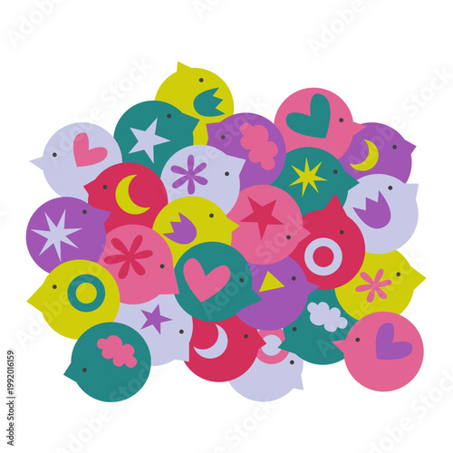 Diverse people team collaboration. Different brains and minds work and live together. Neurodiversity inclusion concept. Head silhouettes with various symbols.