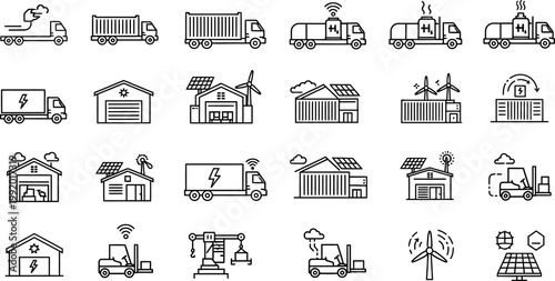 Delivery Process Clean Icon Pack