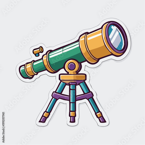 Cartoon Telescope on Tripod
