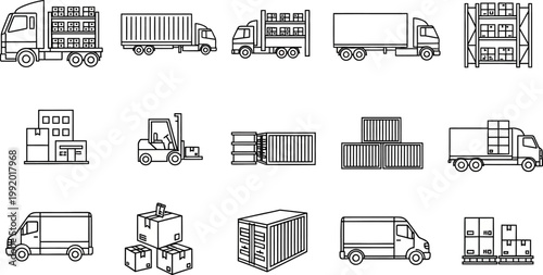 Logistics System Modern Icon Set