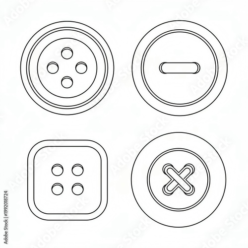 set of buttons sketch 