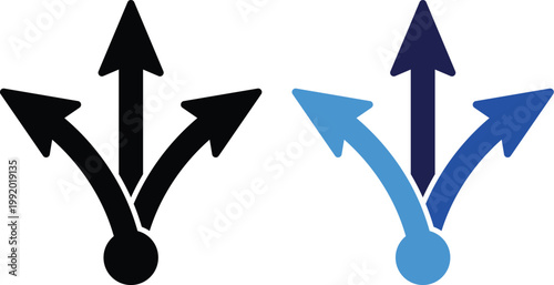 Minimalist black arrows for traffic signs and road directions vector