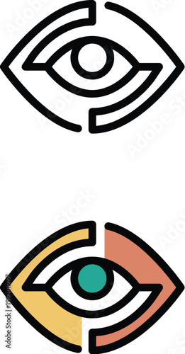 Modern eye logo design for security and surveillance technology vector