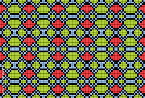 Seamless cross stitch embroidery pattern, Abstract ethnic geometric ornament  fabric and wallpaper