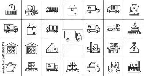Warehouse Cargo Icon Pack