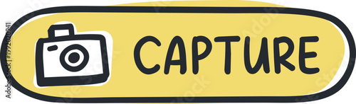 Hand Drawn Doodle Capture Camera Button Icon