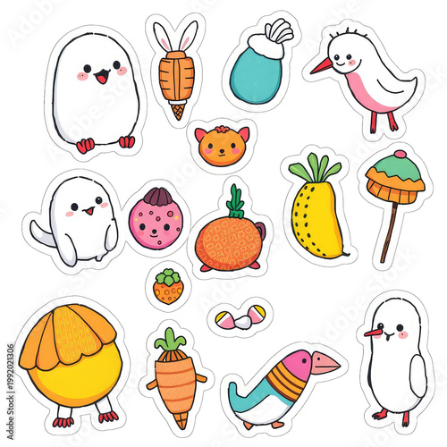 set of cartoon animals with transparent background PNG and JPEG image