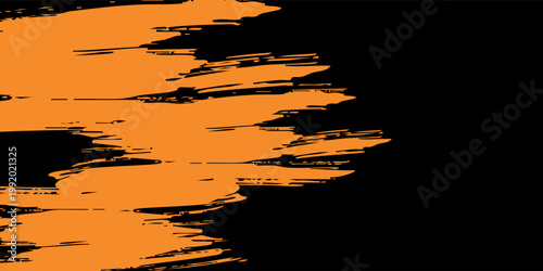 orange black brush Car sticker wrap pattern banner abstract sporty lines black orange color combination grunge brush modern pattern racing motorsport vector design.