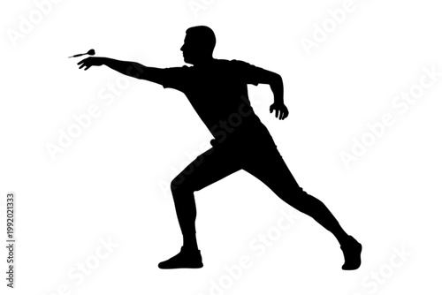 Silhouette of Dart Thrower: Capturing the moment of precision and focus as a dart thrower prepares to release their dart, highlighting the art of aiming and the thrill of the game.