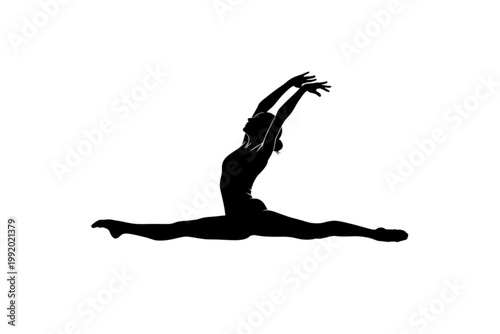 Graceful Silhouette: Capturing the elegance of a dancer's split in a dynamic silhouette, showcasing strength, flexibility, and the beauty of movement. 