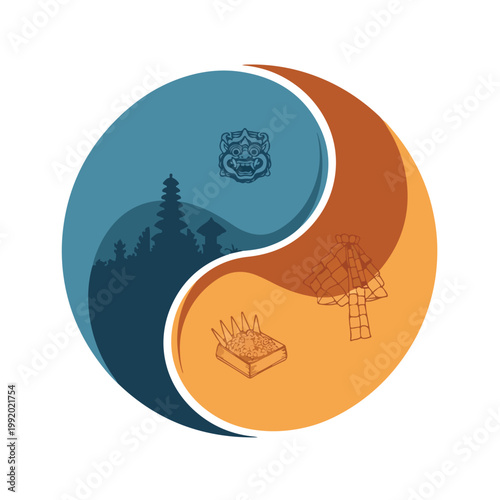 Yin Yang Symbol Harmony Balance Icon.