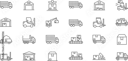 Cargo Transport Minimal Icon Pack