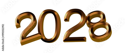 Gold 2028 new year concept ...
