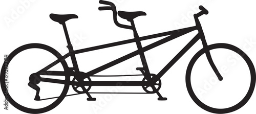 Tandem bicycle, double bike, cycling vehicle, transport icon