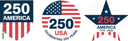 Celebratory 250th anniversary for usa with patriotic symbols
