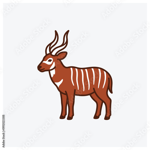 Minimal illustration of a striped antelope or kudu