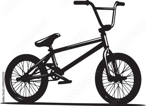 Black BMX bike, bicycle vector, bike silhouette, cycling icon