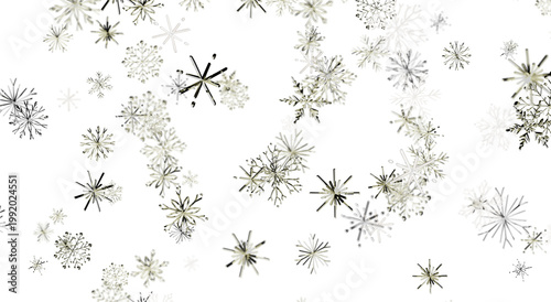 Snowflakes on white, perfec...