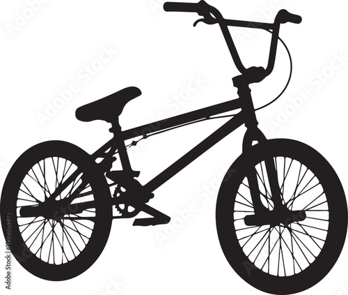 Black bicycle, BMX bike, silhouette, vector graphic, bike icon, cycling symbol
