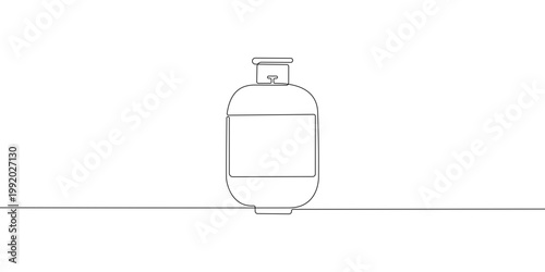Continuous line drawing of Propane gas on white background.