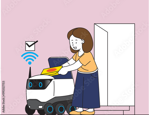 Future Logistics Concept: Self-Driving Delivery Bot with Artificial Intelligence Technology