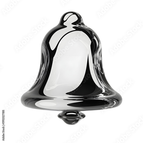 A clear glass bell shaped like a condom on a black background