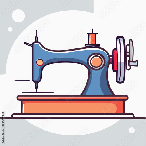 Vintage Sewing Machine Illustration