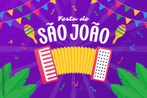 sao joao festival background illustration in gradient style