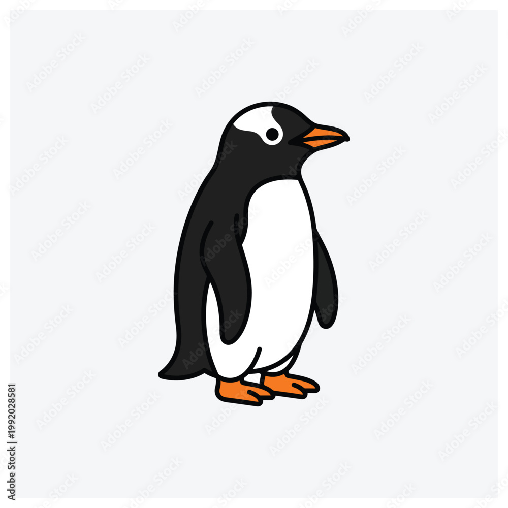 Fototapeta premium Minimal silhouette illustration of a standing penguin