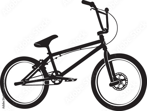 Black BMX bike, bicycle vector, bike illustration, cycling design