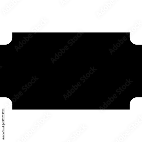 Cinema ticket icon black coupon pass shape