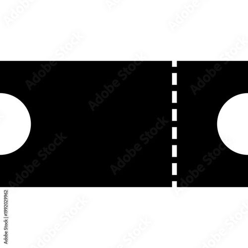 Perforated ticket icon coupon pass symbol