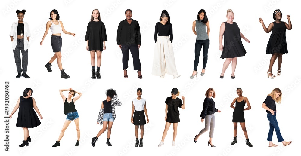 Fototapeta premium Diverse women in stylish outfits