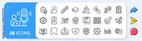 Contactless payment, Upper arrows and Time management line icons. Interest rate, AI generate, Inflation icons. Pack of Job interview, Pencil, Checklist icon. Vector