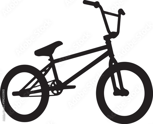 Black bicycle, BMX bike, vector silhouette, minimalist design, cycling icon