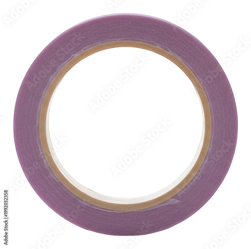 Purple washi tape roll isolated, transparent, craft supply