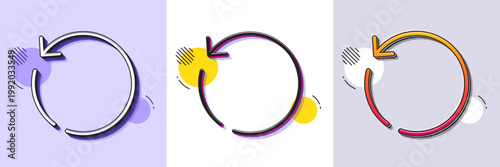 Recovery info line icon. Halftone dotted pattern. Gradient icon with grain shadow. Backup data sign. Restore information symbol. Line recovery data icon. Various designs. Vector