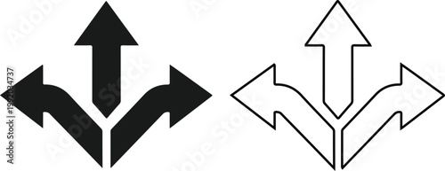 diverging arrows vector illustration, flat design
