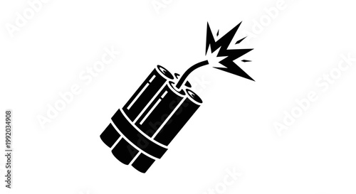 Black dynamite stick with smoke.