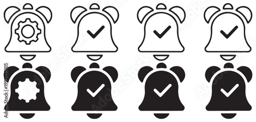 Muted notification bell icon for silent mode or do not disturb settings. vector illustration eps 10