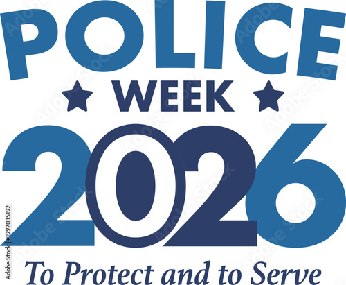 National Police Week in May. Celebrated annual in United States. In honor of the police hero. Police badge and patriotic elements. Officers Memorial Day. Poster, card, banner. Vector illustration