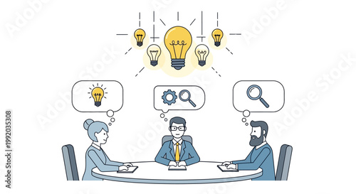 Business people discussing ideas together.