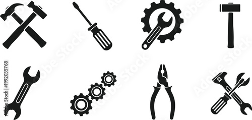 Set of construction and repair tools icons